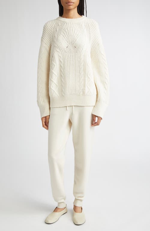 Loulou De Saison Silva Cable Knit Sweater In Neutral