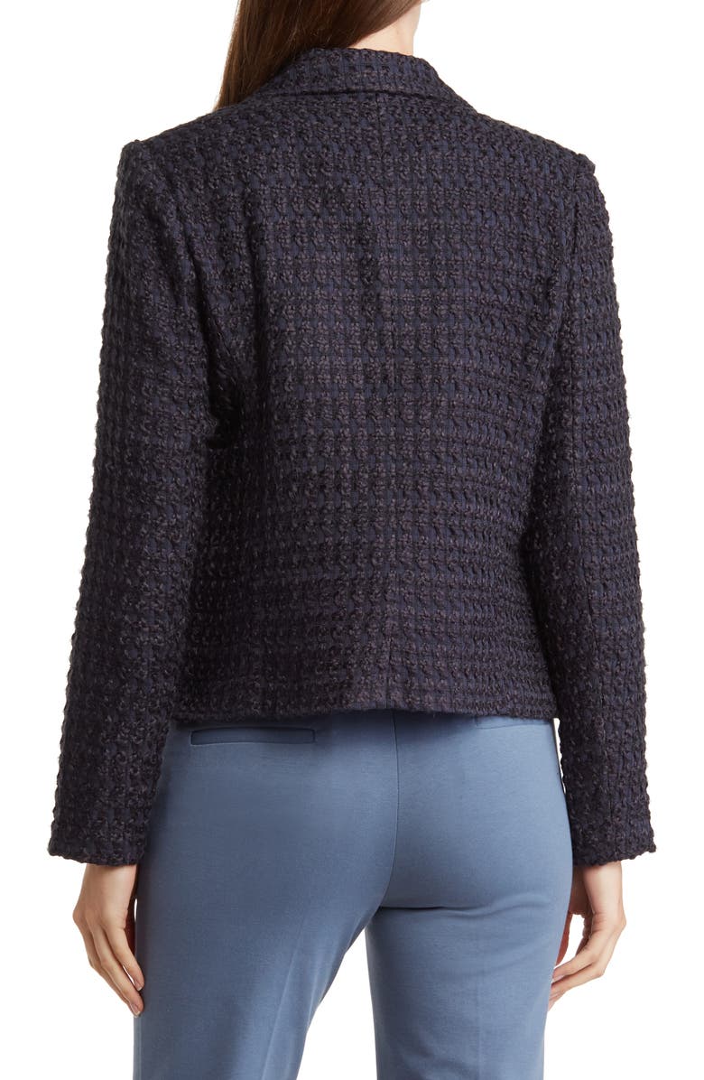 Amanda & Chelsea Peak Lapel Bouclé Blazer, Alternate, color, Navy