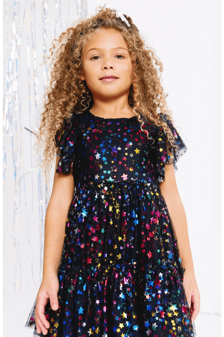 Shining Rainbow Star Tulle Dress, Alternate, color, Multicolor