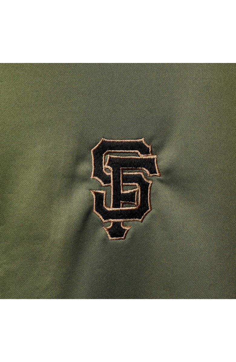 LEVELWEAR Men's Levelwear Olive San Francisco Giants Delta Pursue Quarter-Zip Jacket, Alternate, color, Olive