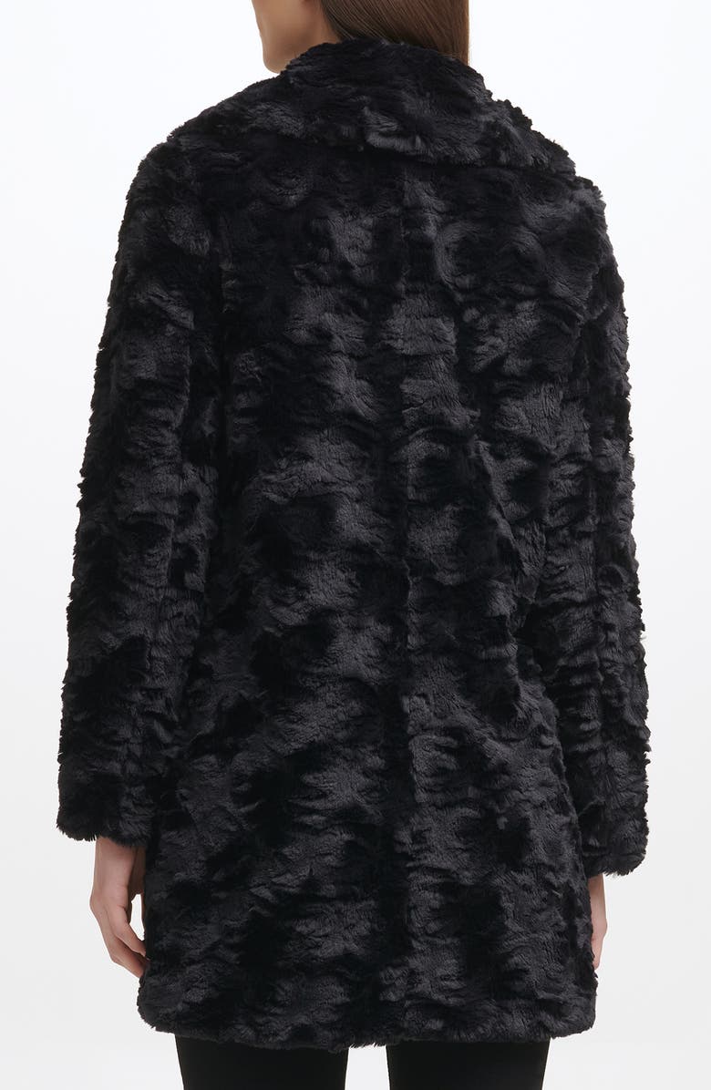 Kenneth Cole New York Notch Collar Faux Fur Coat, Alternate, color,