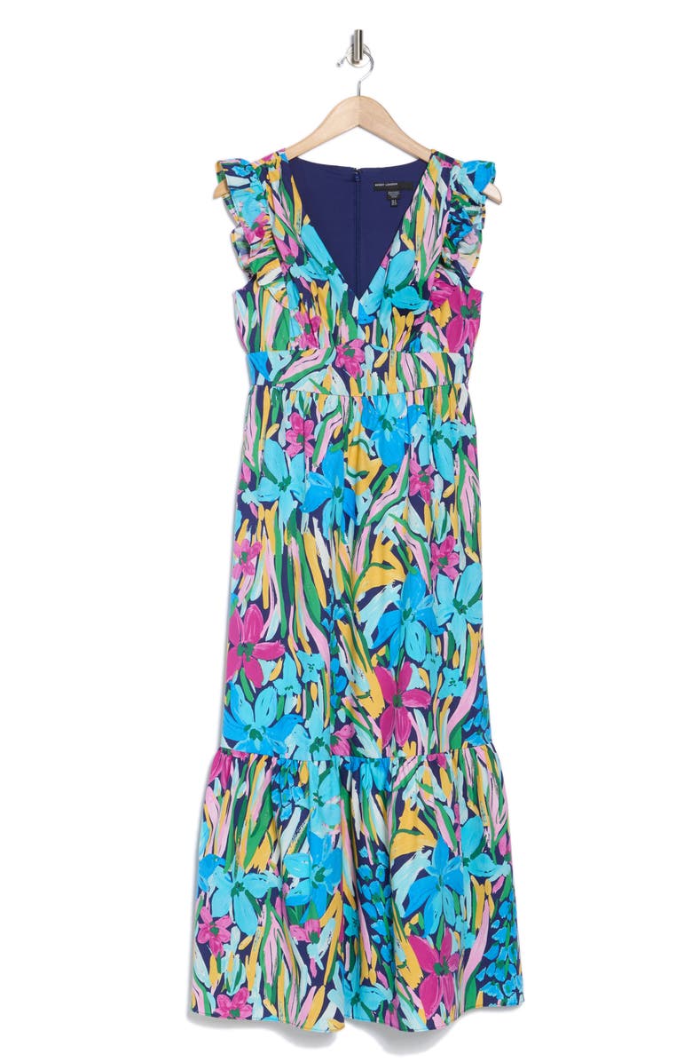 Maggy London Floral Ruffle Tiered Maxi Dress, Alternate, color, 