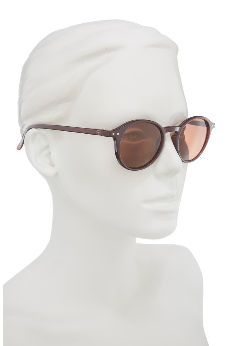 Round Sunglasses, Alternate, color, OLD LEATHER