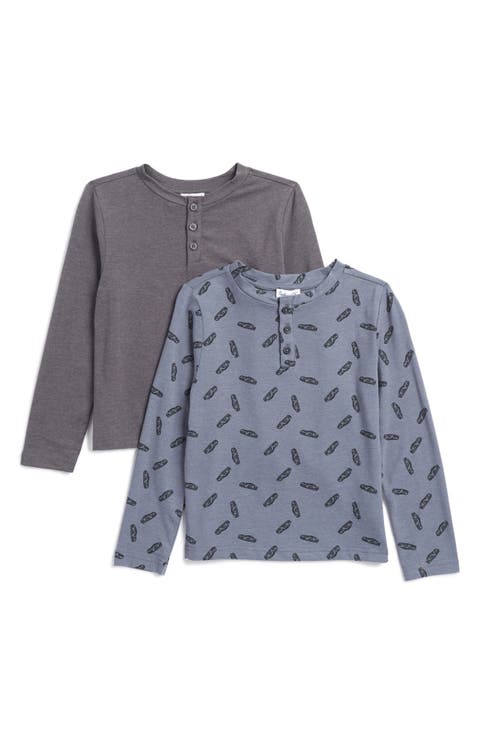 Kids' Assorted 2-Pack Long Sleeve Henley T-Shirts (Toddler & Little Kid)