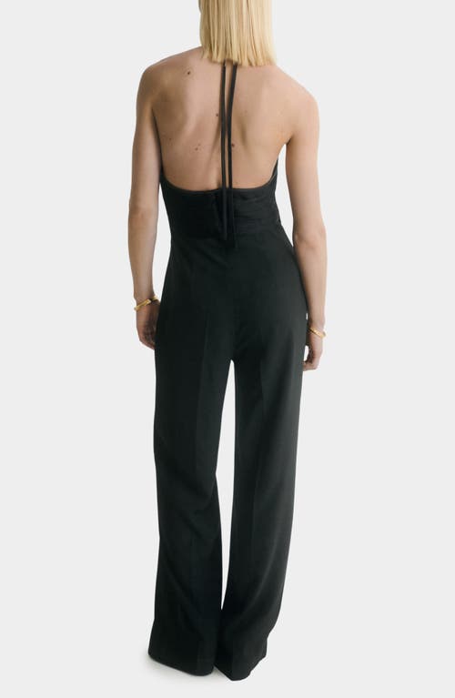 Mango Wide Leg Halter Jumpsuit