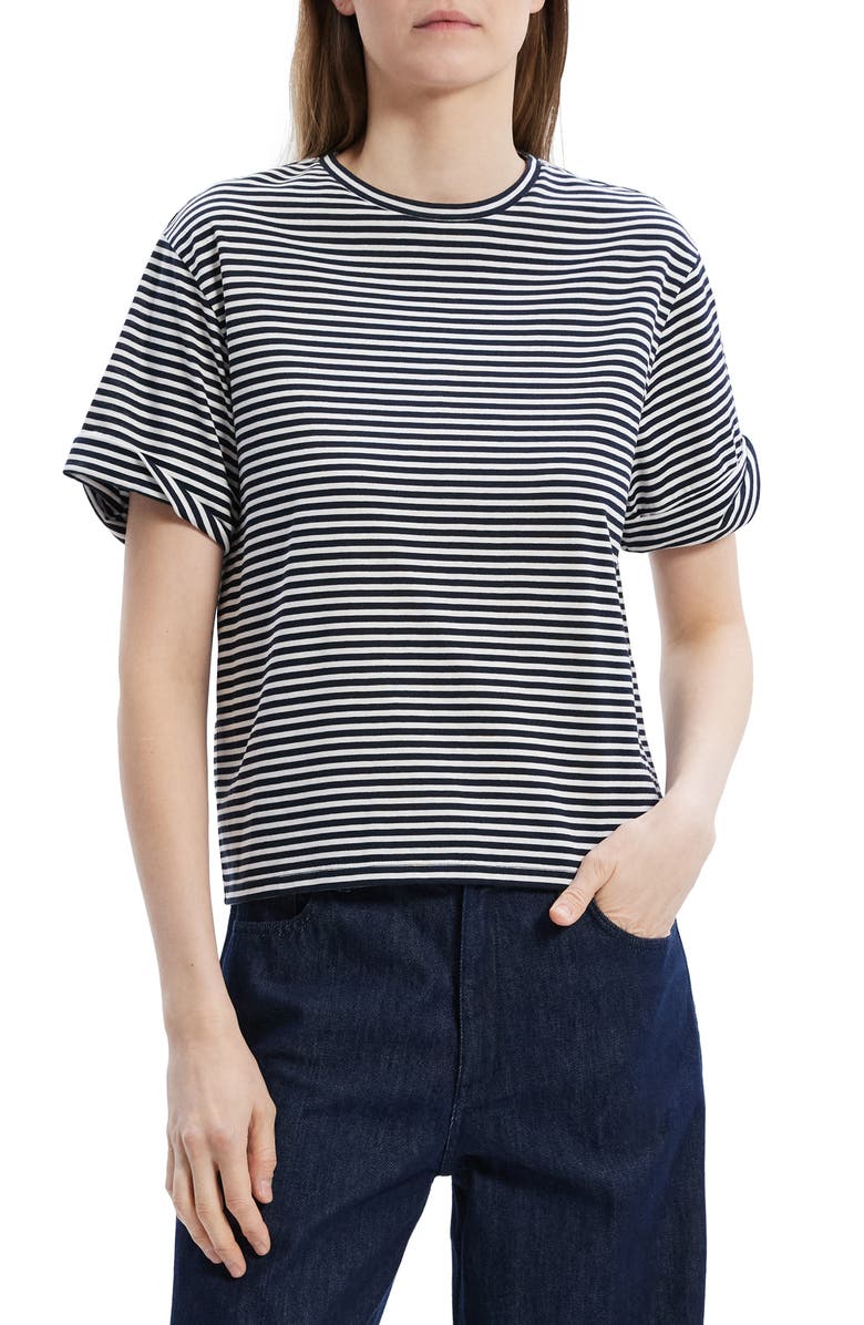 Theory Stripe Cotton T-Shirt, Main, color, 