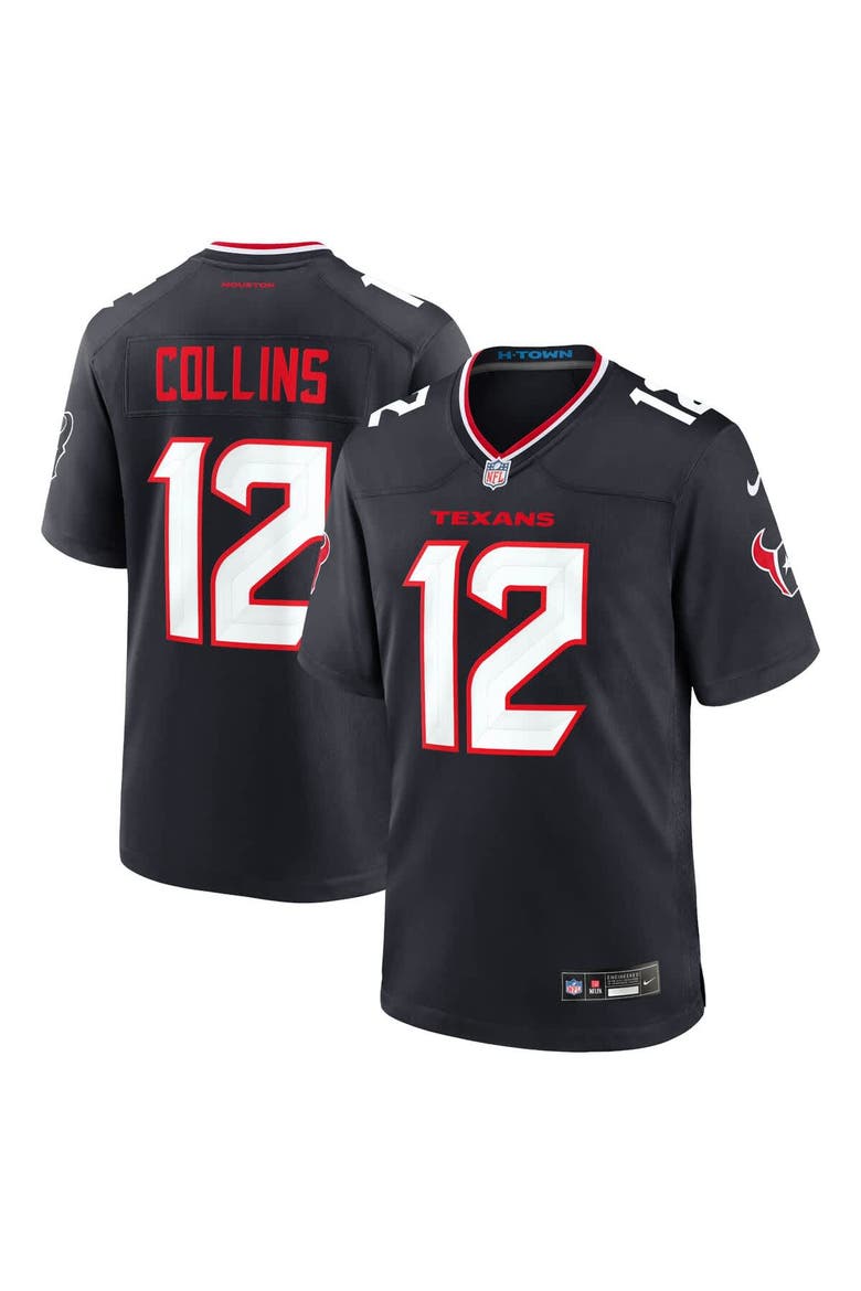 Men's Nike Nico Collins Navy Houston Texans Game Jersey, Main, color, Navy