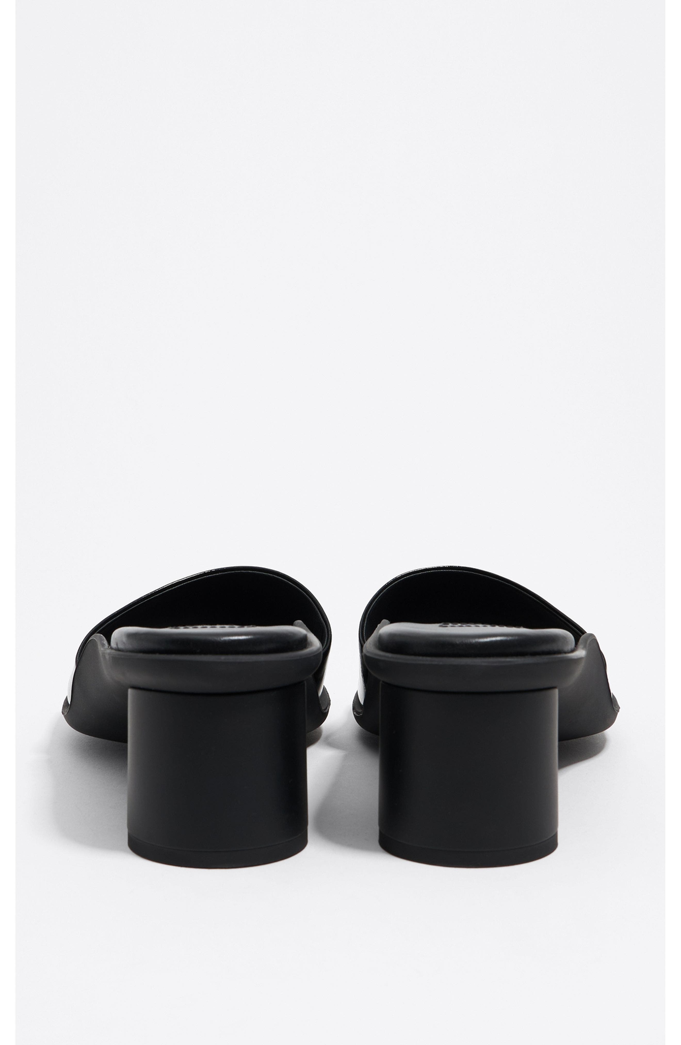 Bimba y Lola Leather Low Heel Sandal, Alternate, color, Black