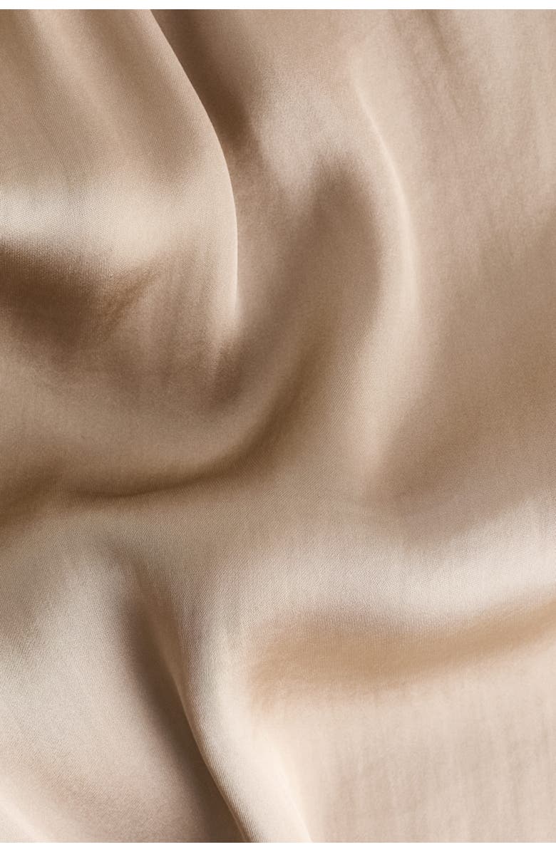 H&M Satin Drawstring Trousers, Alternate, color, Beige