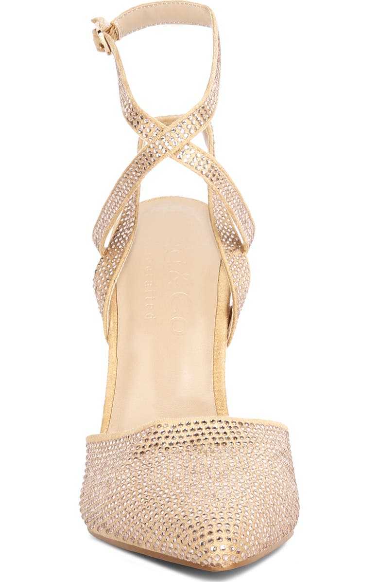 Rag & Co Charmer Rhinestone Stiletto Pump, Alternate, color, Champagne