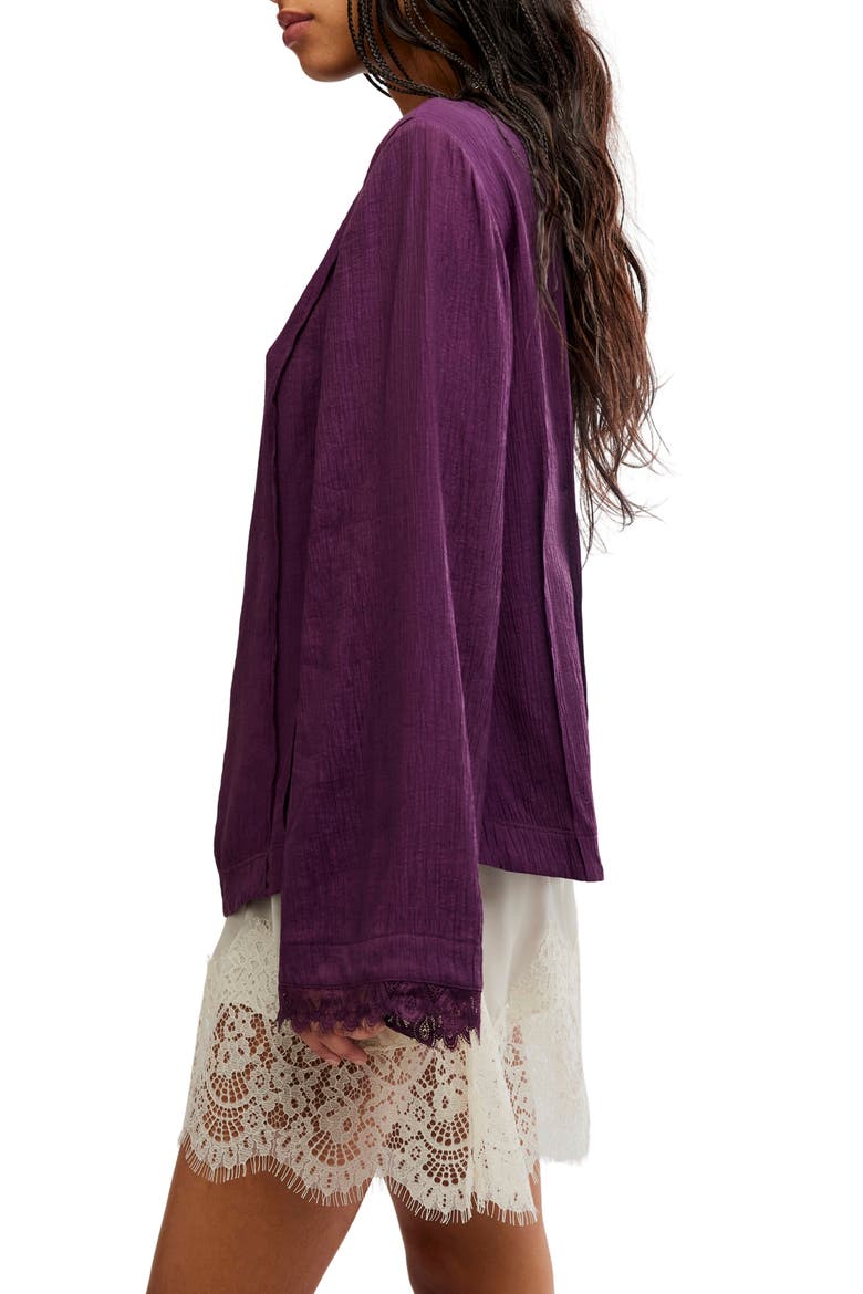 Donni Lace Trim Top, Alternate, color, ITALIAN PLUM