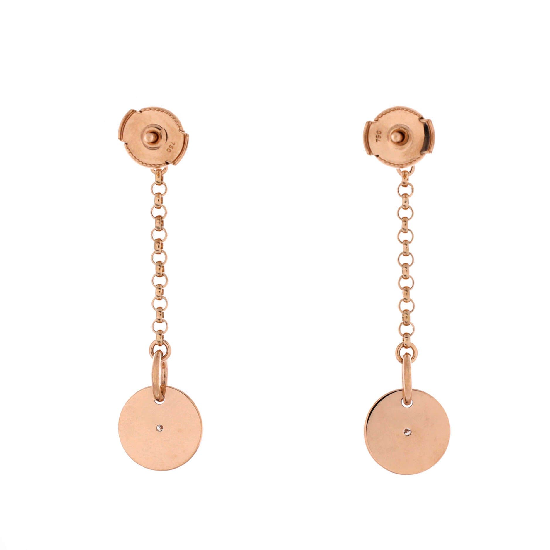 Pre-Owned Hermes Gambade Clou de Selle Earrings 18K Rose Gold with Diamonds, Alternate, color, Rose Gold