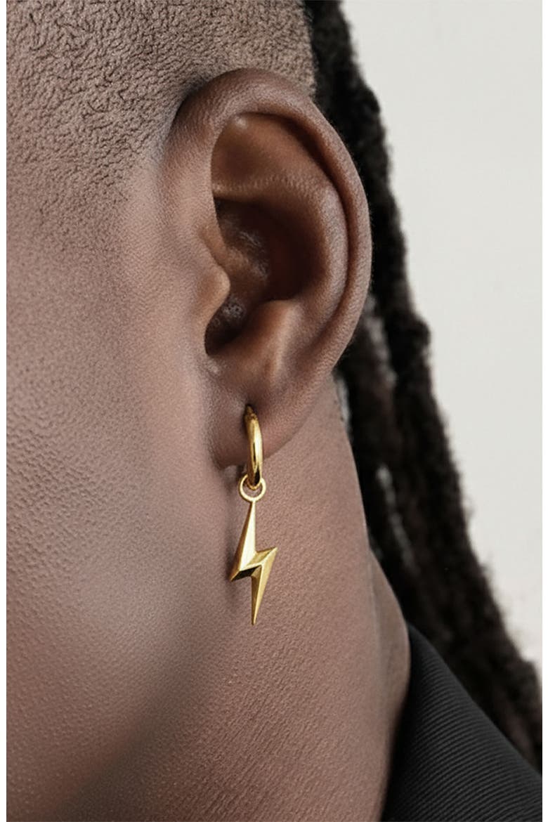 Lightning Single Hoop in Gold, Alternate, color, Gold