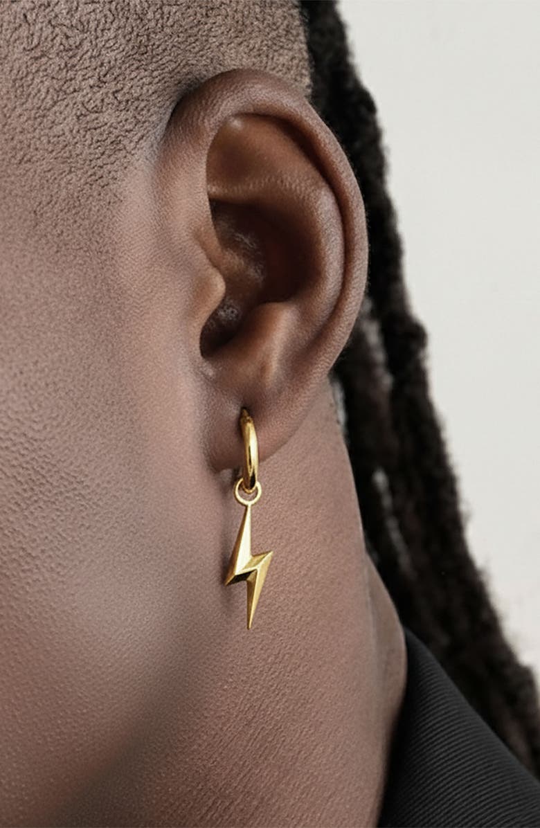 YOJ Lightning Single Hoop in Gold, Alternate, color, Gold