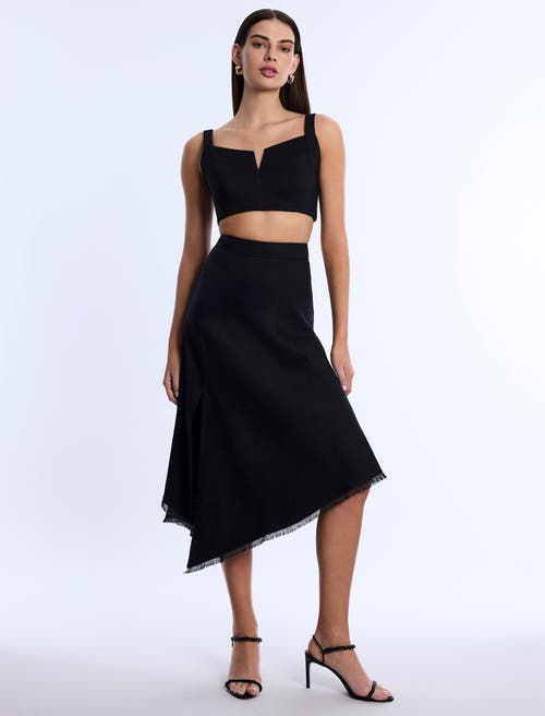 Bcbg High Slit Flared Skirt In Black
