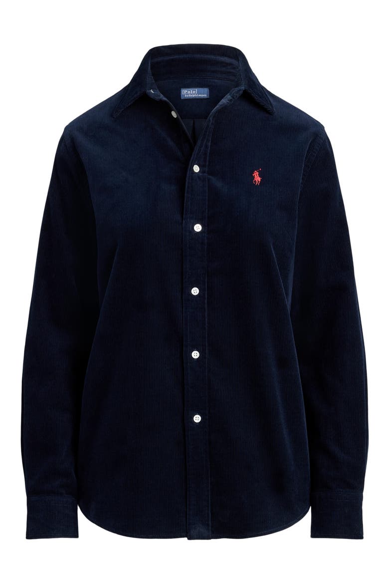 Classic Fit Cotton Corduroy Button-Up Shirt, Alternate, color, NAVY