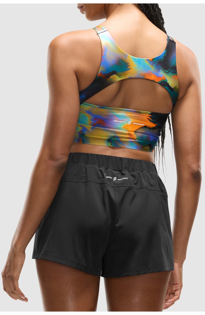 Peloton PaceForm Longline Laser Perforated Bra, Alternate, color, Heatmap Print