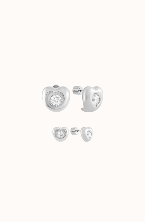 Lila Sweetheart Earrings Set