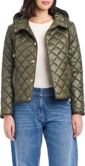 hooded quilted packable jacket
