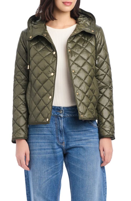 Kate Spade New York Hooded Quilted Packable Jacket In Green
