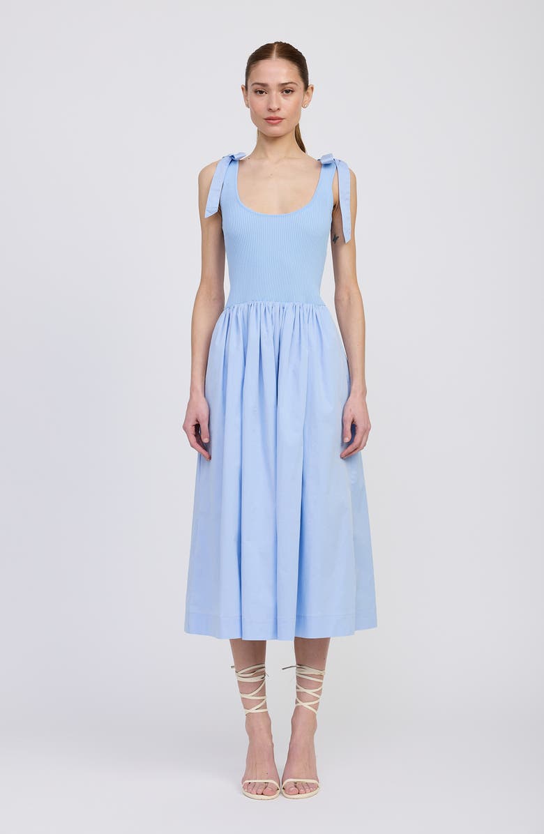 En Saison Wren Mixed Media Midi Sundress, Alternate, color, Blue