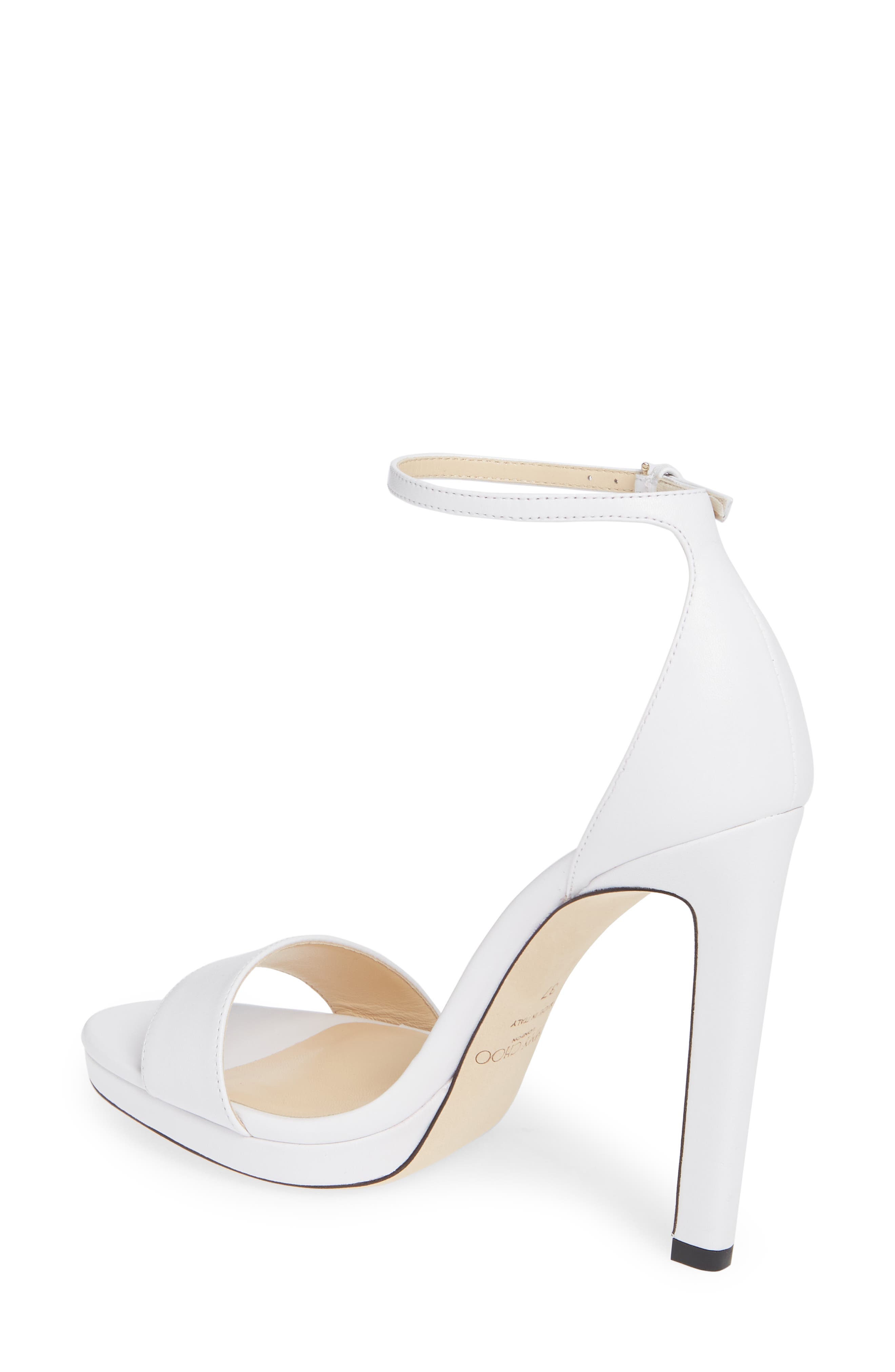 Misty Suede Platform Sandal, Alternate, color, WHITE LEATHER
