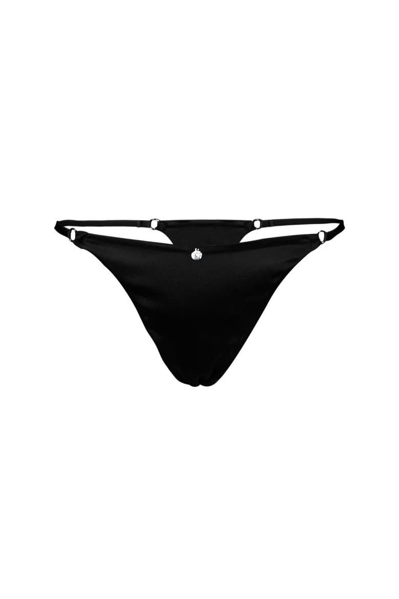 Silk Triangle Thong, Main, color, Black