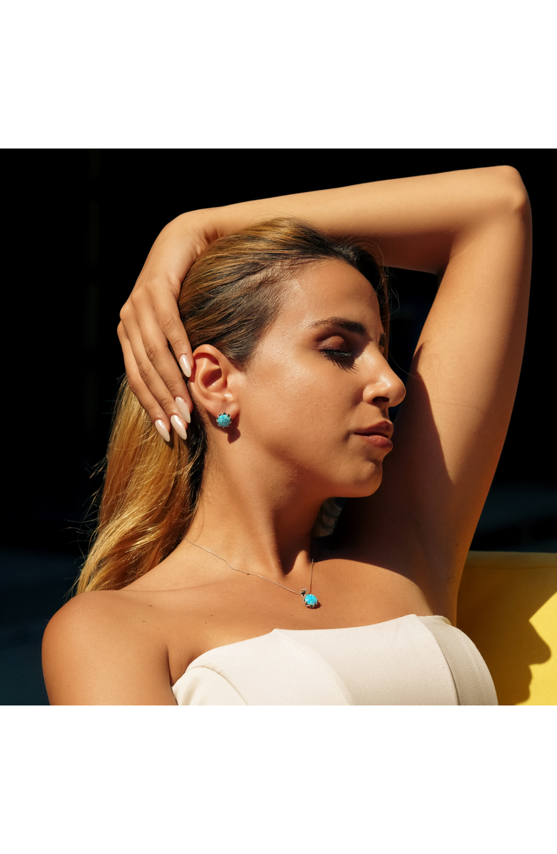 Spero London Round Opal High Quality Sterling Silver Pendant Necklace, Alternate, color, Light Opal