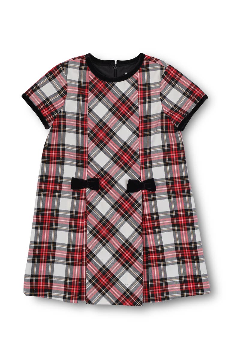 Florence Eiseman Tartan Plaid Dress With Bows, Main, color, Red And White Plaid