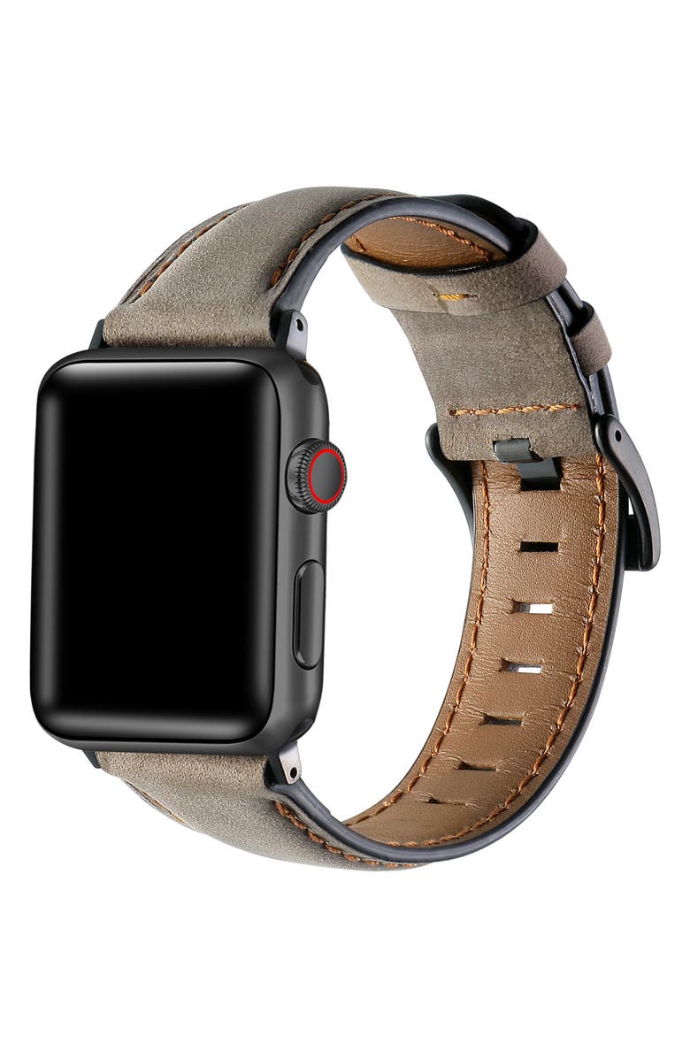 The Posh Tech Leather Apple Watch<sup>®</sup> Watchband, Alternate, color, Brown