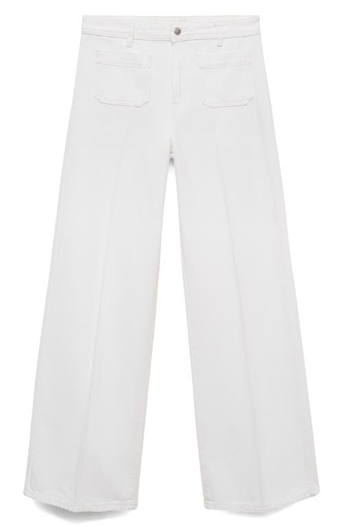 Mango Patch Pocket High Waist Wide Leg Jeans