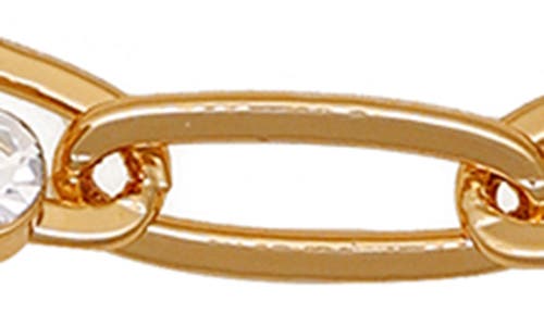 Vince Camuto Crystal Station Oval Chain Bracelet In Goldtone
