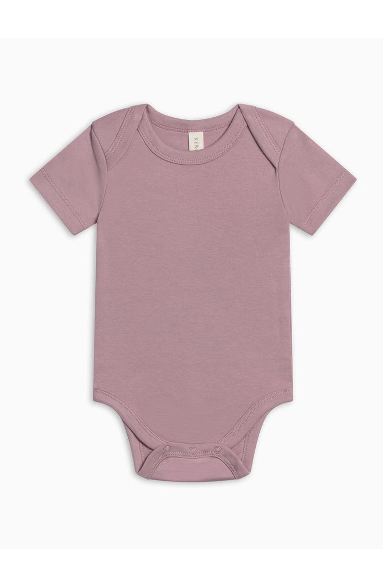KENDI by Colored Organics Organic Short Sleeve Bodysuit, Main, color, Fog