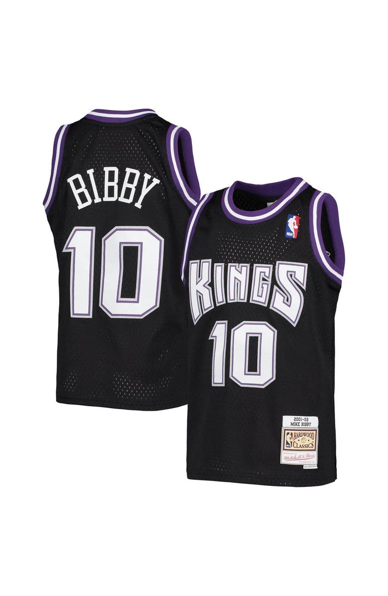 Mitchell & Ness Youth Mitchell & Ness Mike Bibby Black Sacramento Kings 2001-02 Hardwood Classics Swingman Jersey, Alternate, color,