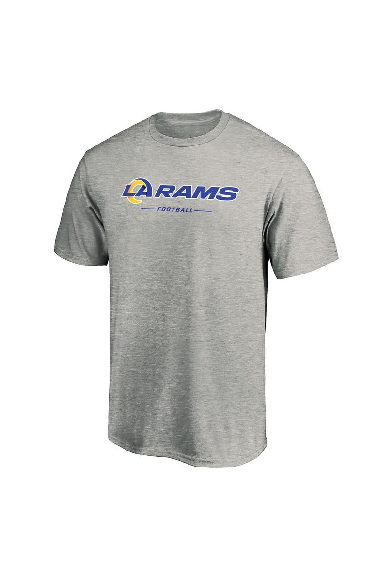 FANATICS Men's Fanatics Branded Heathered Gray Los Angeles Rams Team Lockup Logo T-Shirt, Alternate, color,