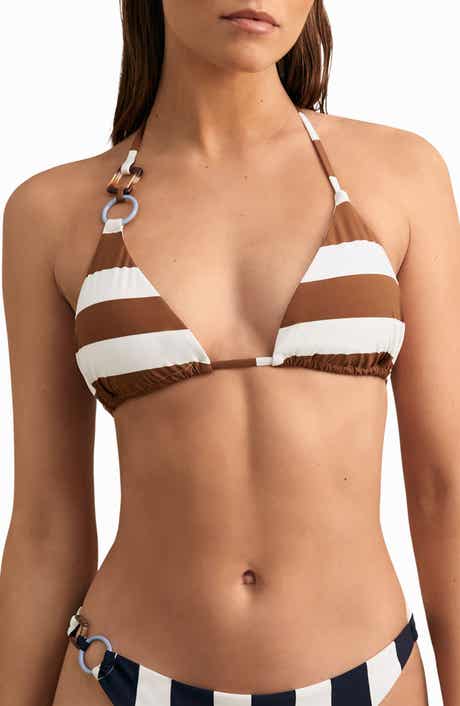 Reiss Bridgette Stripe Triangle Bikini Top