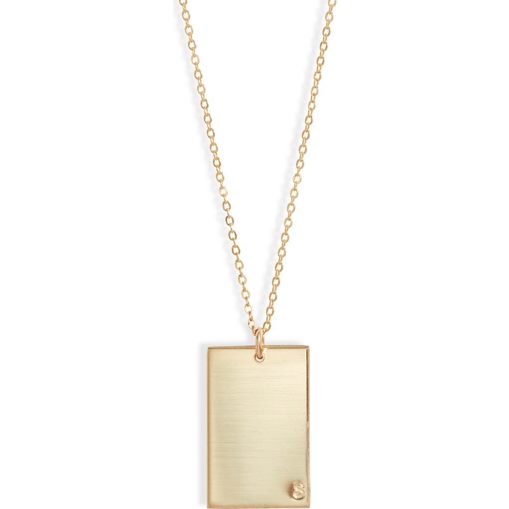Set & Stones Goldie Initial Tag Pendant Necklace In Gold