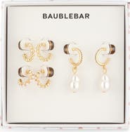 BaubleBar Winning Pearl-Sonality Set of 3 Drop & Huggie Hoop Earrings