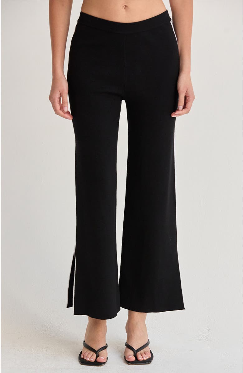 CRESCENT Contrast Pop Sweater Knit Two Piece Set, Alternate, color, Black/White