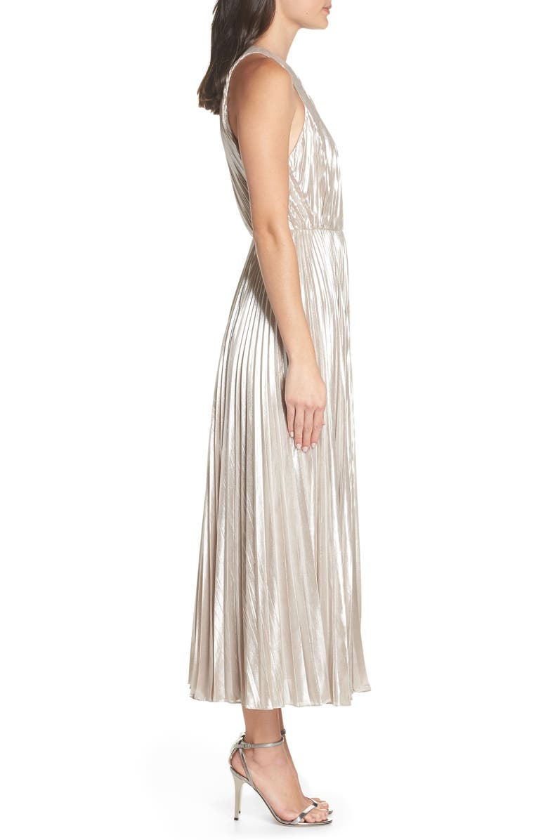 Jill Jill Stuart Pleated Metallic Dress, Alternate, color, 