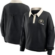 FANATICS Women's Fanatics Black Pittsburgh Steelers Oversized Hometown Premium Thermal Long Sleeve Shirt