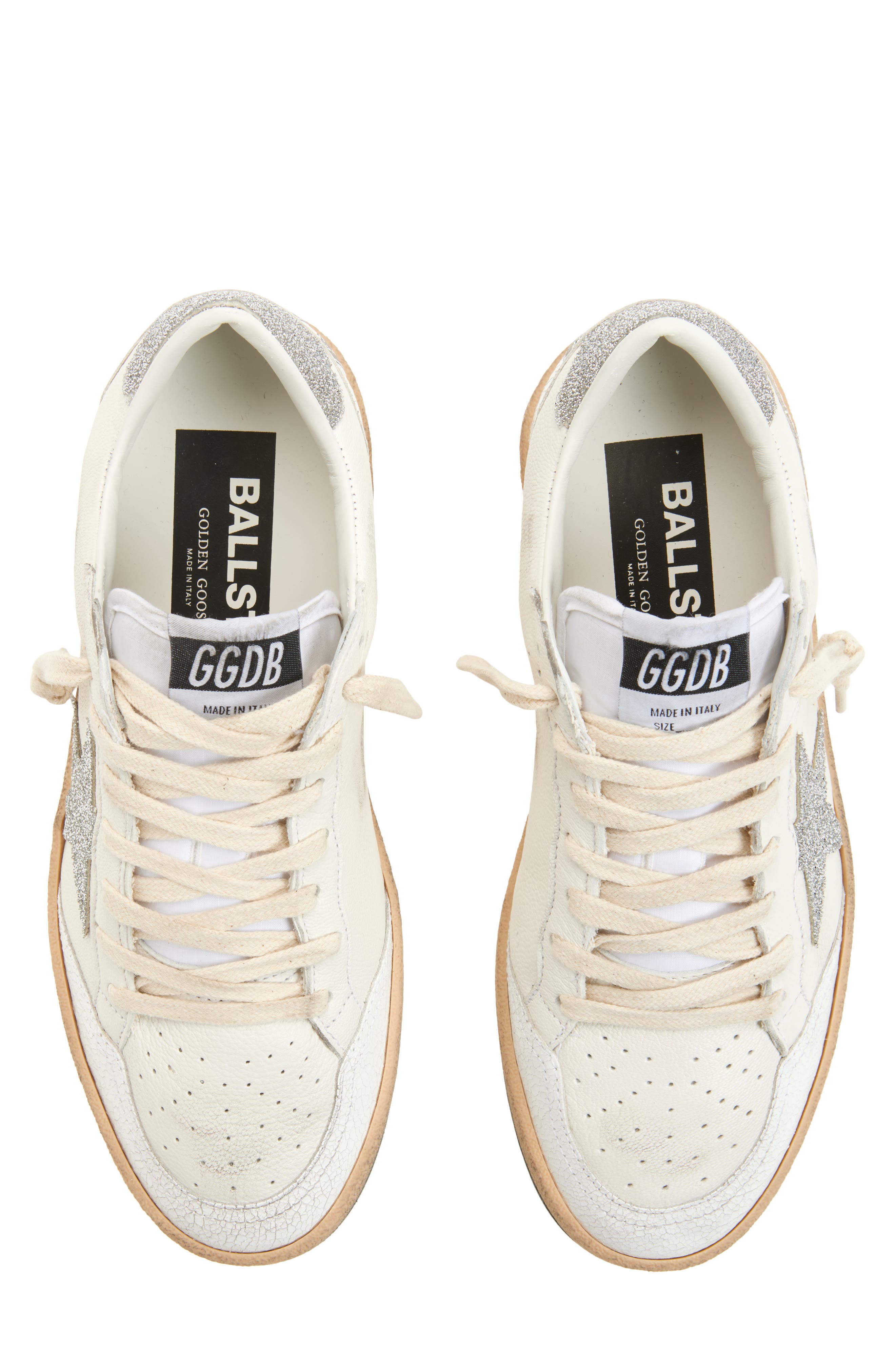 Golden Goose Ball Star Low Top Sneaker, Alternate, color, White/ Silver