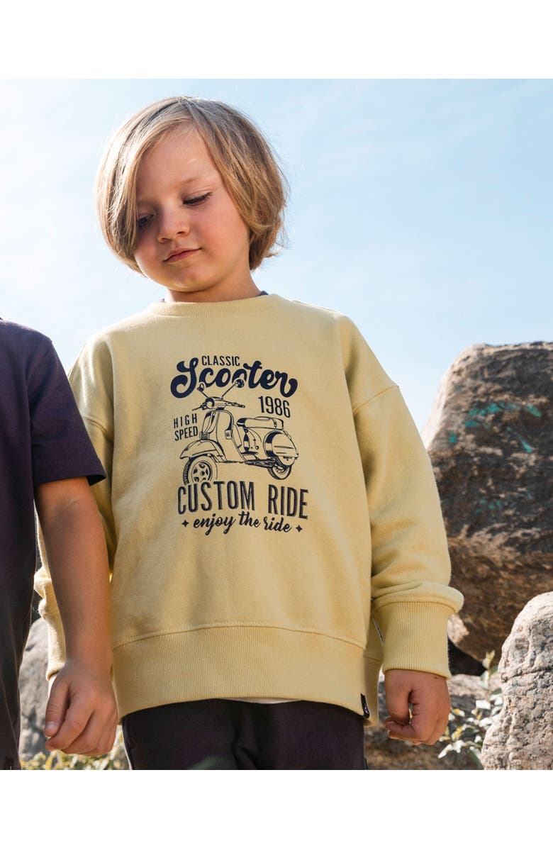 Deux par Deux Baby Boy's Pullover Graphic Sweatshirt Lime Green, Alternate, color,