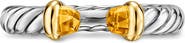 David Yurman Petite Cable Open Ring in Sterling Silver with 14K Yellow Gold, 3.4mm