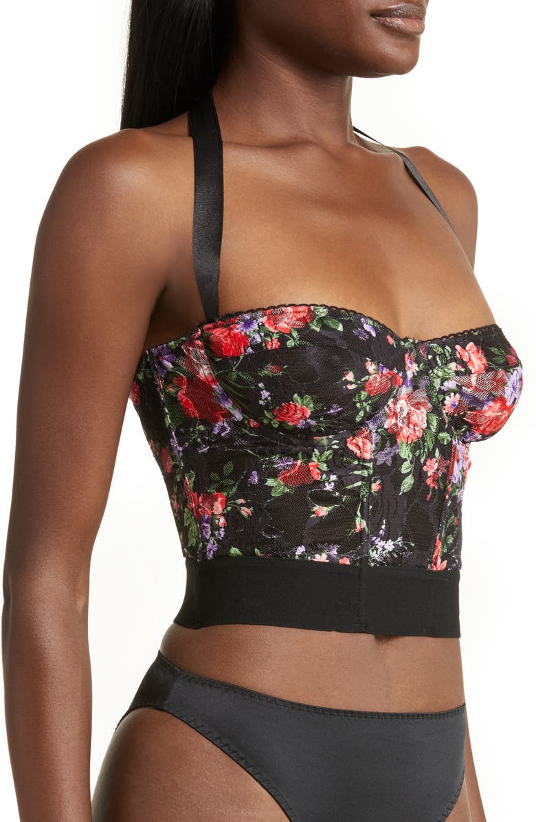 KILO BRAVA Underwire Floral Mesh Bustier, Alternate, color, 