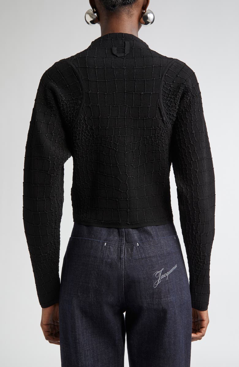 Jacquemus The Scala Cardigan, Alternate, color, Black