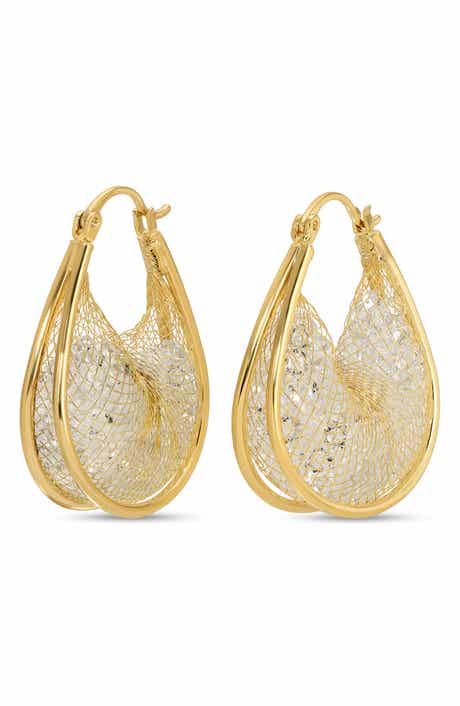 Aiysha Mesh CZ Huggie Earrings