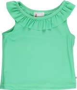 RuffleButts Girls Active Ruffle Tank Top