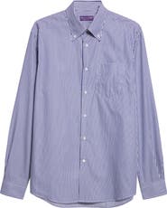 Ralph Lauren Purple Label Cameron Stripe Cotton Button-Down Shirt
