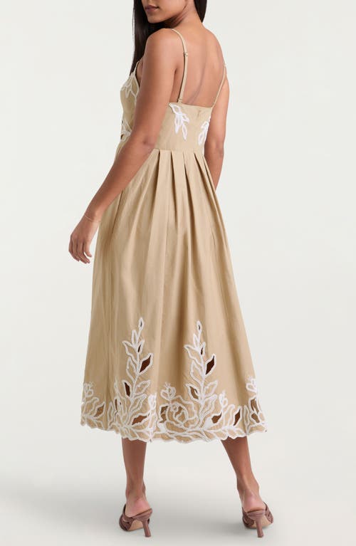 Cinq À Sept Maude Embroidered A-line Dress In Brown
